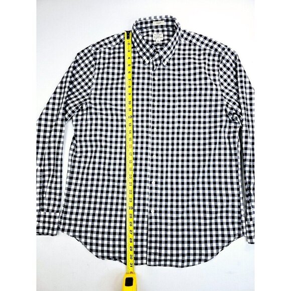 J. Crew Classic Size Large Mens Navy White Check Button Down Long Sleeve Shirt - Picture 10 of 11